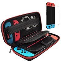 Switch Hard Case y Protector de Pantalla Templado para Nintendo Switch-20 Fundas con Ranura para Tarjeta de Juego con 1…